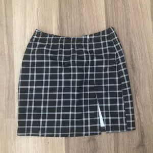 Split Hem plaid skirt